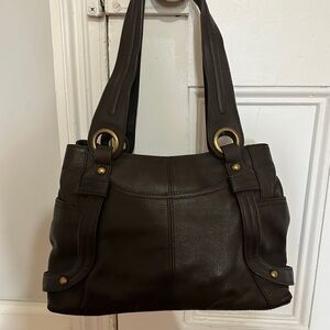 Tignanello Brown Leather Shoulder Bag